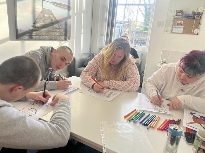 Residents enjoying an arts and crafts session together